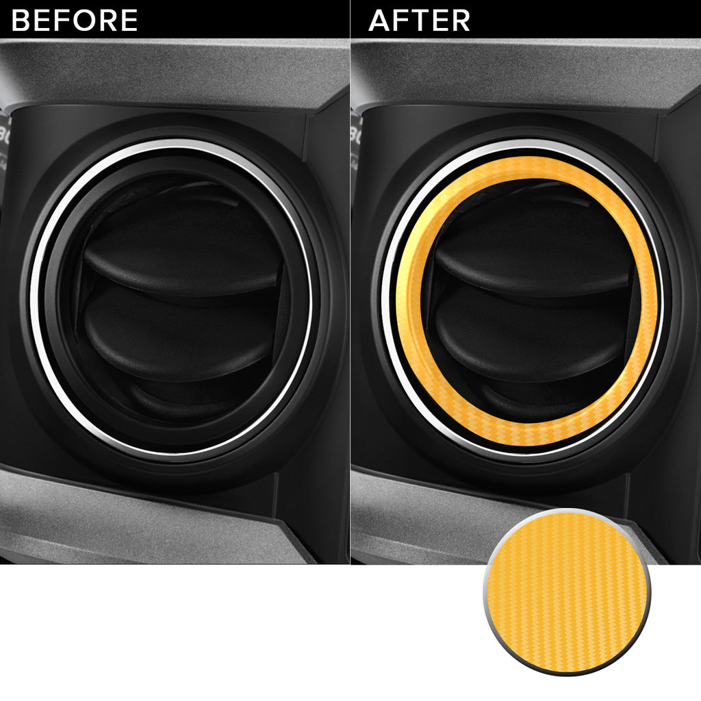 AC Vent Ring (4 Piece Kit) Overlay Vinyl Decal Compatible with and Fits Toyota Tacoma 2016-2019
