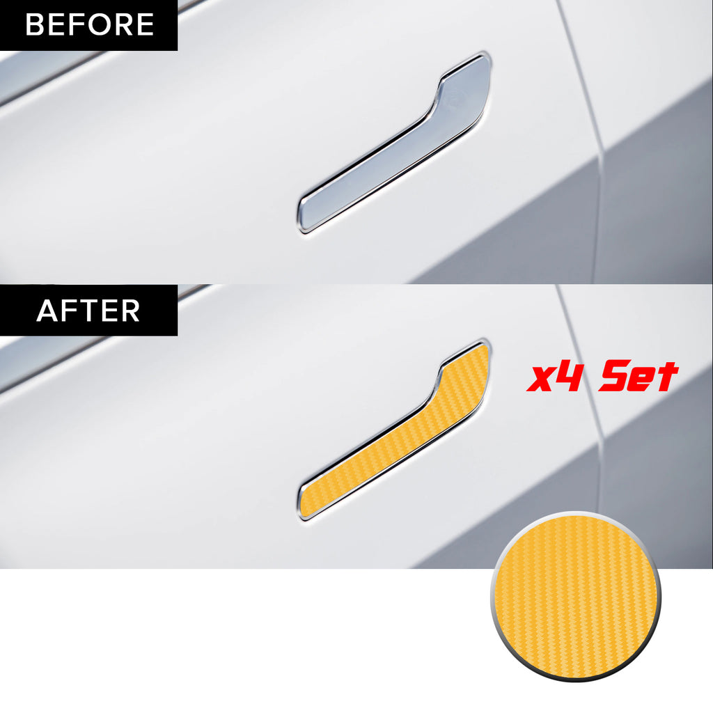 Door Handle Chrome Delete Precut Vinyl Wrap Overlay Kit Compatible with and Fits Tesla Model 3 2017-2020