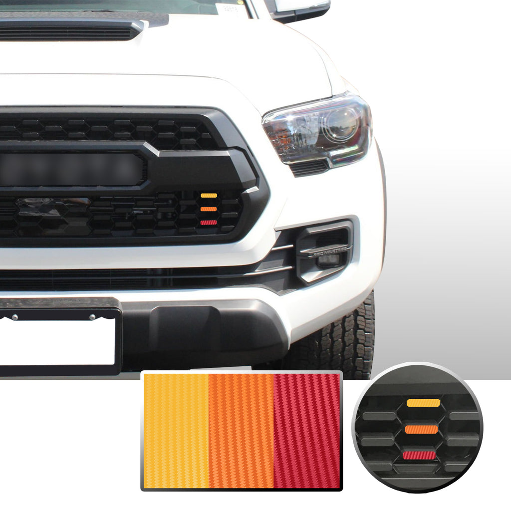 Front Grille 3 Color Vinyl Wrap Decal Compatible with Tacoma TRD Pro 2016-2020