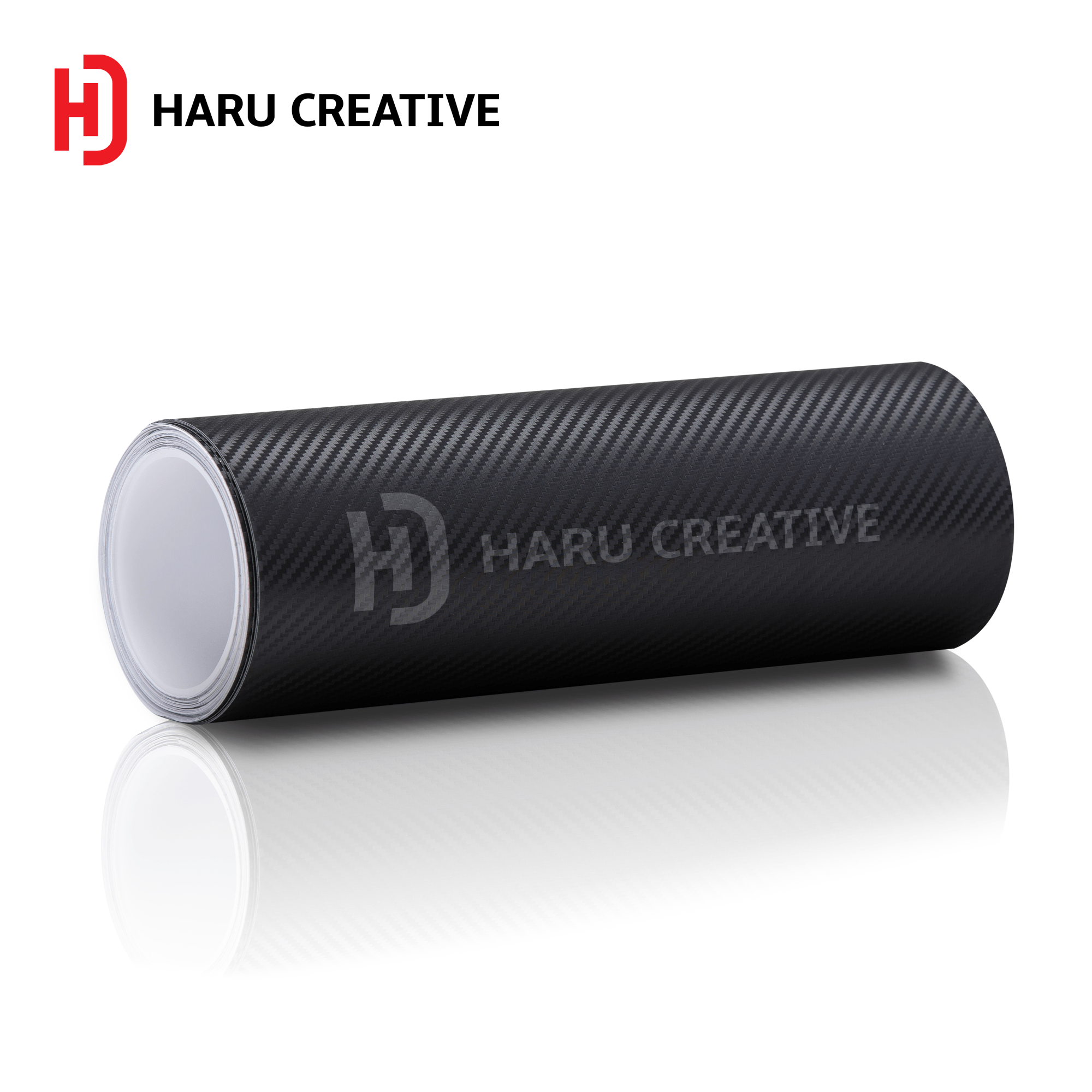 Black 3D Carbon Fiber Vinyl Wrap - Adhesive Decal Film Sheet Roll – Haru  Creative