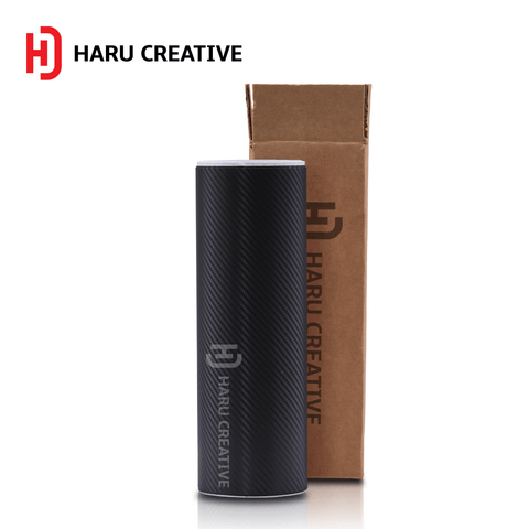 Black 3D Carbon Fiber Vinyl Wrap - Adhesive Decal Film Sheet Roll - Haru Creative 3D Carbon Fiber