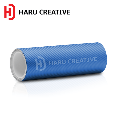 Blue 4D Carbon Fiber Vinyl Wrap - Adhesive Decal Film Sheet Roll - Haru Creative 4D Carbon Fiber