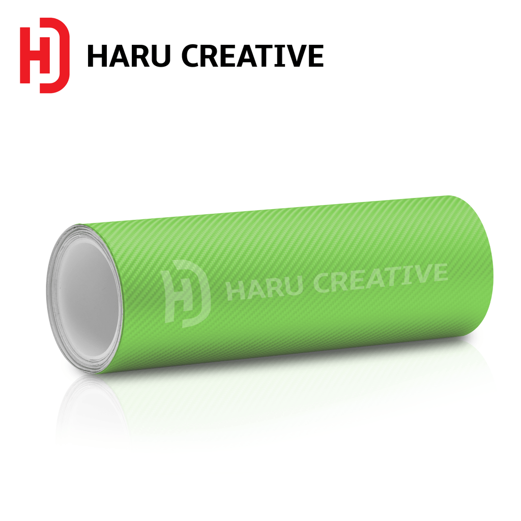 Green 4D Carbon Fiber Vinyl Wrap - Adhesive Decal Film Sheet Roll - Haru Creative 4D Carbon Fiber