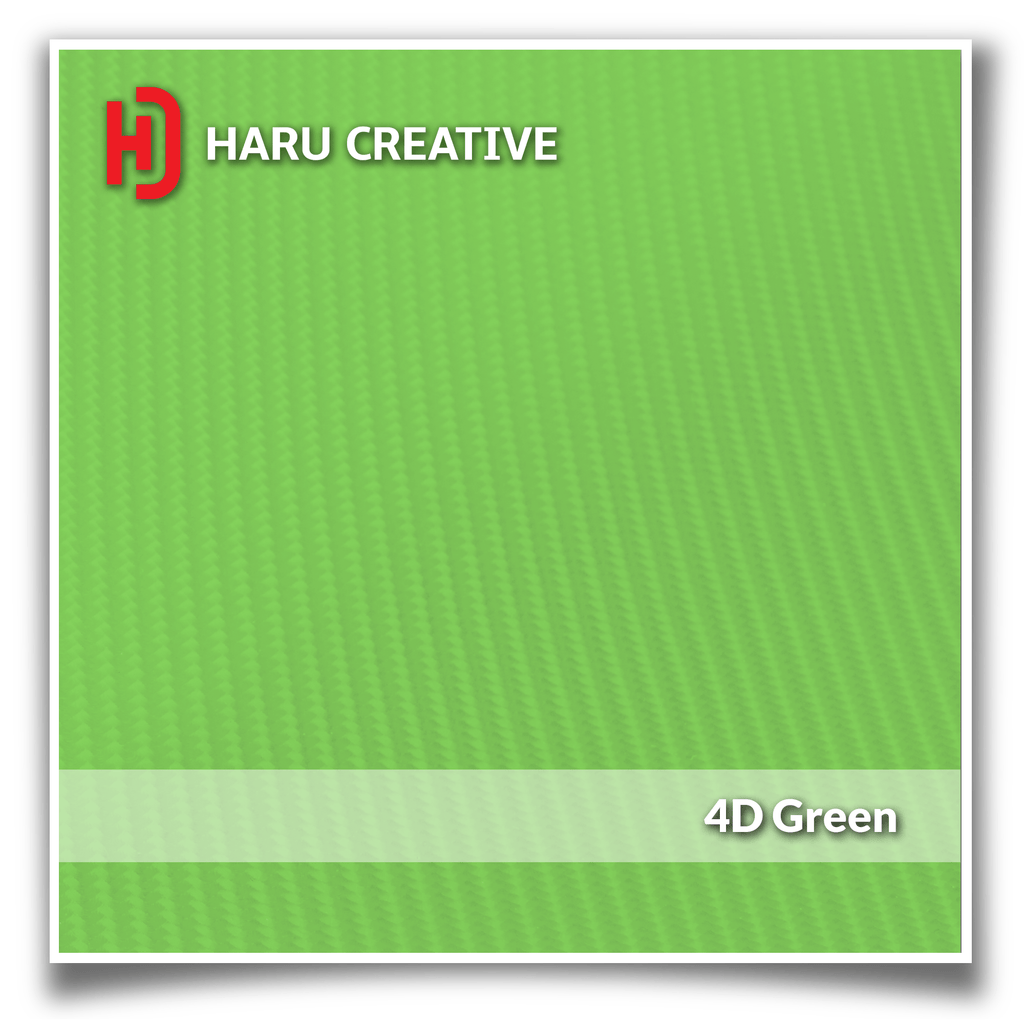 Green 4D Carbon Fiber Vinyl Wrap - Adhesive Decal Film Sheet Roll - Haru Creative 4D Carbon Fiber