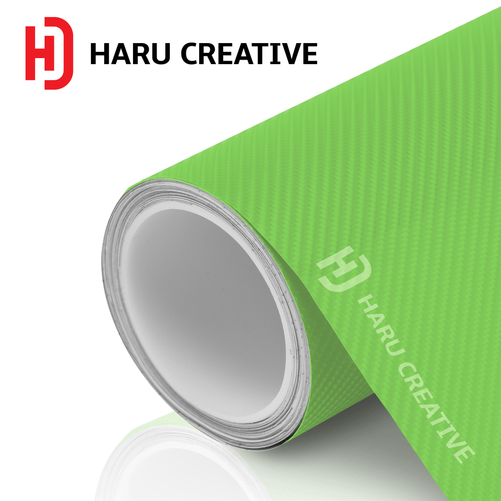 Green 4D Carbon Fiber Vinyl Wrap - Adhesive Decal Film Sheet Roll - Haru Creative 4D Carbon Fiber