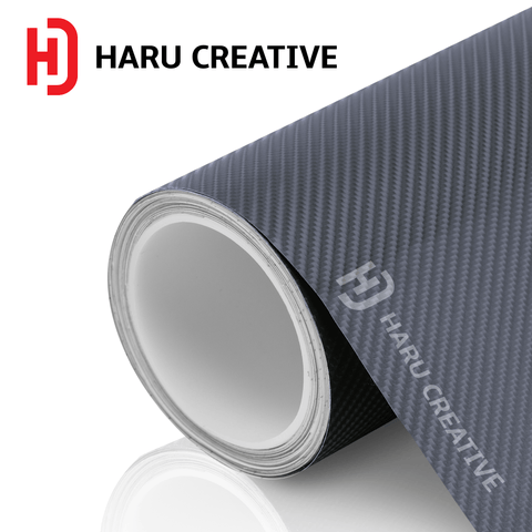 Gunmetal (Dark Grey) 4D Carbon Fiber Vinyl Wrap - Adhesive Decal Film Sheet Roll - Haru Creative 4D Carbon Fiber