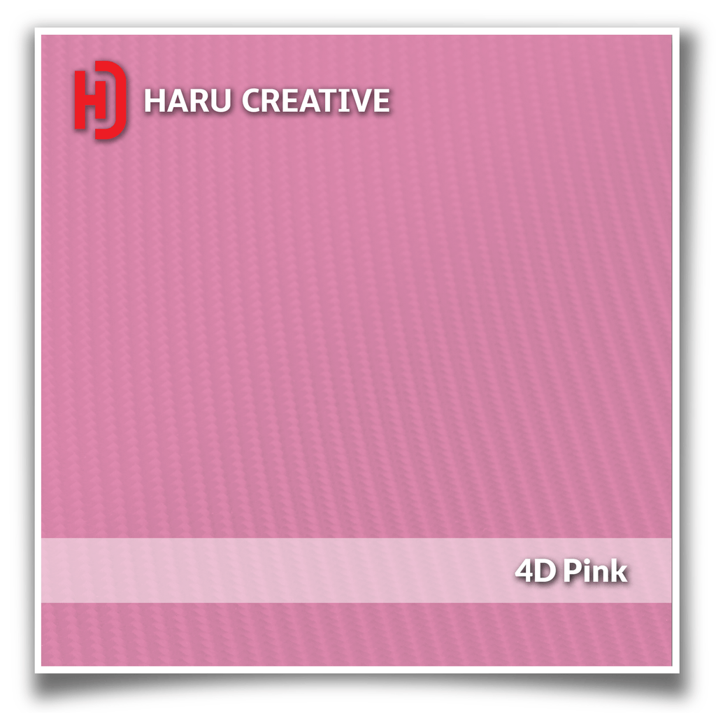 Pink 4D Carbon Fiber Vinyl Wrap - Adhesive Decal Film Sheet Roll - Haru Creative 4D Carbon Fiber