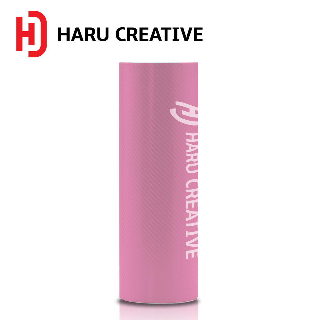 Pink 4D Carbon Fiber Vinyl Wrap - Adhesive Decal Film Sheet Roll - Haru Creative 4D Carbon Fiber