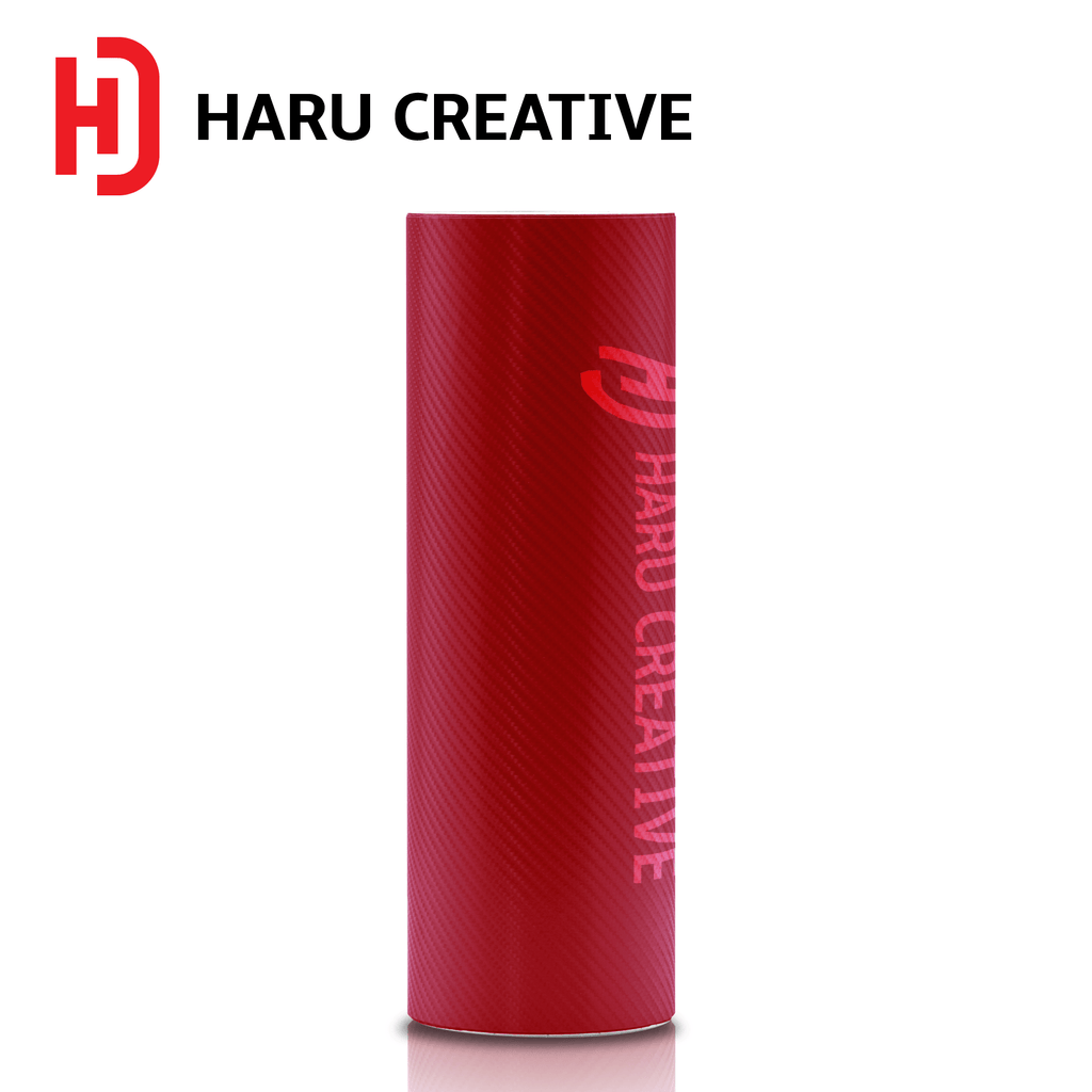 Red 4D Carbon Fiber Vinyl Wrap - Adhesive Decal Film Sheet Roll - Haru Creative 4D Carbon Fiber