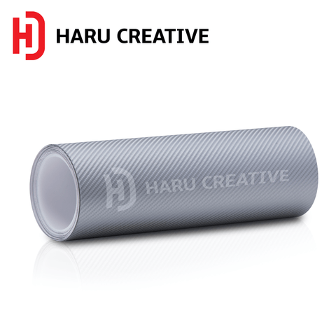 Silver 4D Carbon Fiber Vinyl Wrap - Adhesive Decal Film Sheet Roll - Haru Creative 4D Carbon Fiber