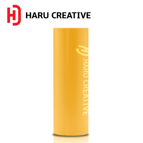 Yellow 4D Carbon Fiber Vinyl Wrap - Adhesive Decal Film Sheet Roll - Haru Creative 4D Carbon Fiber