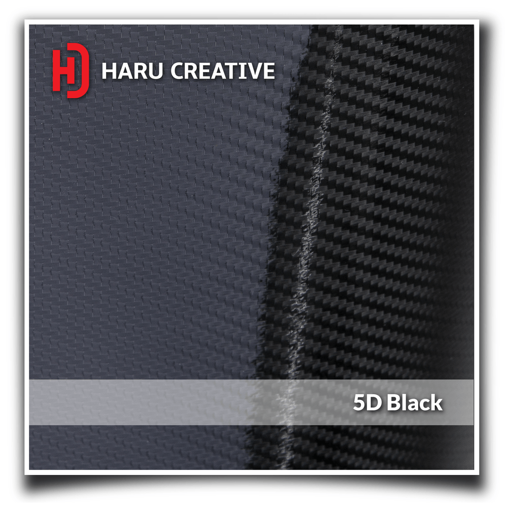 Black 5D Carbon Fiber Vinyl Wrap - Adhesive Decal Film Sheet Roll - Haru Creative 5D Carbon Fiber