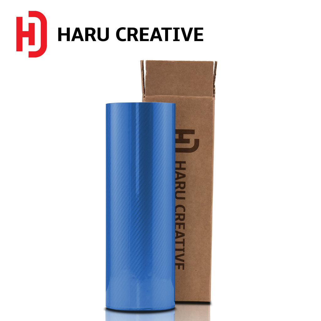 Blue 5D Carbon Fiber Vinyl Wrap - Adhesive Decal Film Sheet Roll - Haru Creative 5D Carbon Fiber