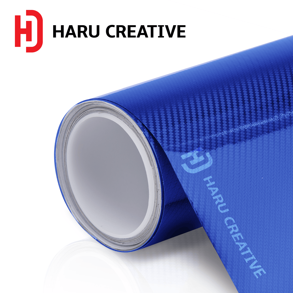 Blue 5D Carbon Fiber Vinyl Wrap - Adhesive Decal Film Sheet Roll - Haru Creative 5D Carbon Fiber