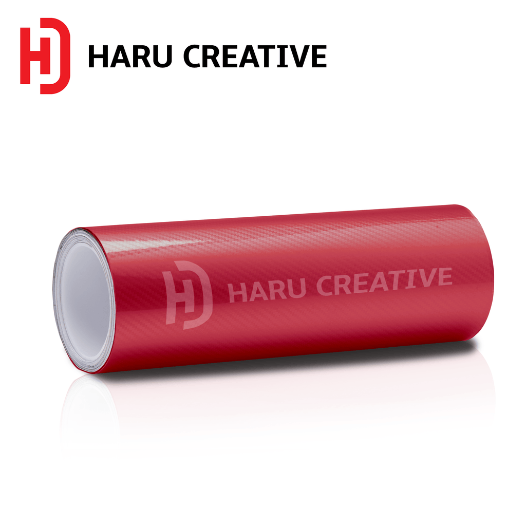 Red 5D Carbon Fiber Vinyl Wrap - Adhesive Decal Film Sheet Roll - Haru Creative 5D Carbon Fiber