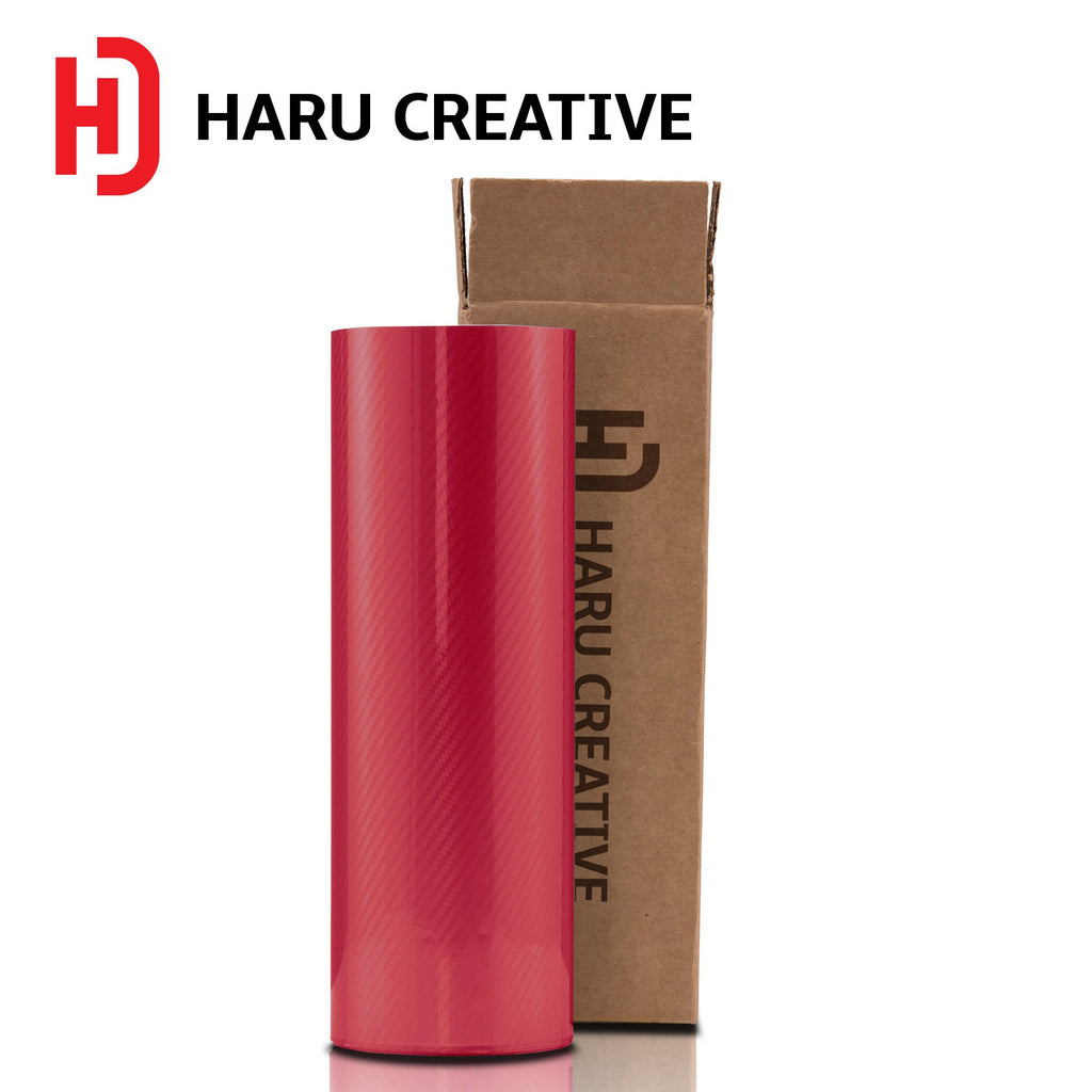 Red 5D Carbon Fiber Vinyl Wrap - Adhesive Decal Film Sheet Roll - Haru Creative 5D Carbon Fiber