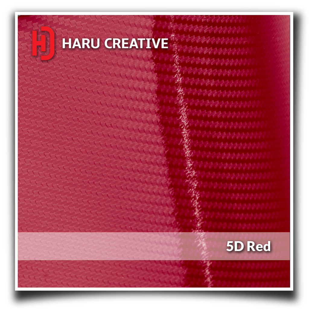 Red 5D Carbon Fiber Vinyl Wrap - Adhesive Decal Film Sheet Roll - Haru Creative 5D Carbon Fiber