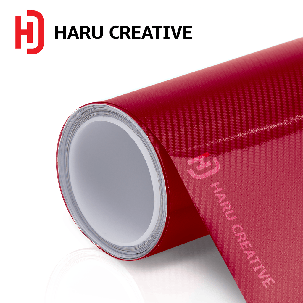 Red 5D Carbon Fiber Vinyl Wrap - Adhesive Decal Film Sheet Roll - Haru Creative 5D Carbon Fiber