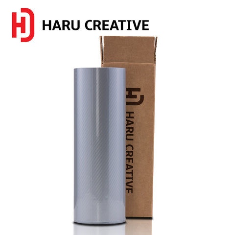 Silver 5D Carbon Fiber Vinyl Wrap - Adhesive Decal Film Sheet Roll - Haru Creative 5D Carbon Fiber
