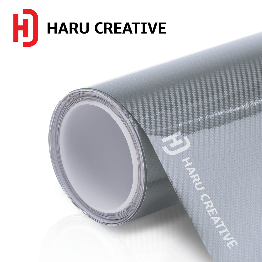 Silver 5D Carbon Fiber Vinyl Wrap - Adhesive Decal Film Sheet Roll - Haru Creative 5D Carbon Fiber