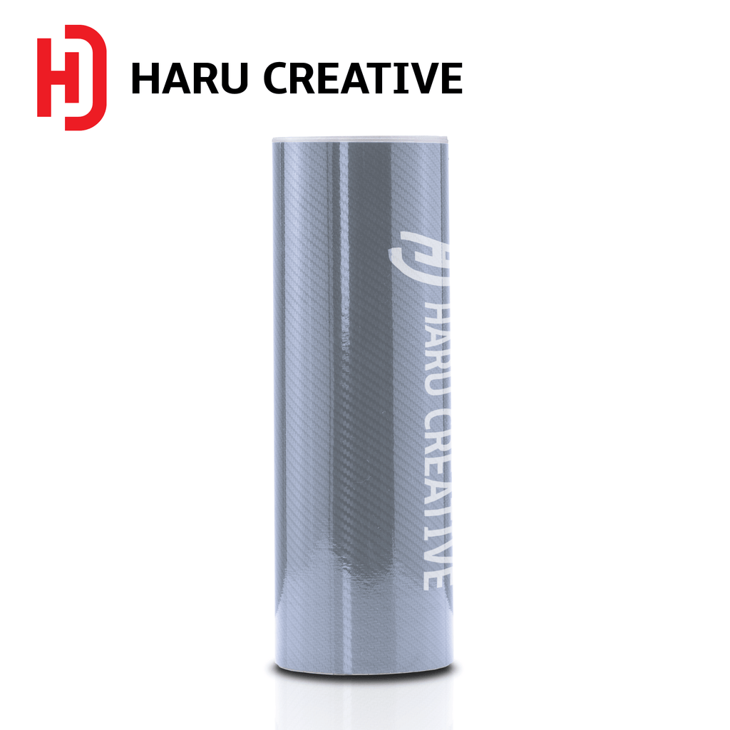 Silver 5D Carbon Fiber Vinyl Wrap - Adhesive Decal Film Sheet Roll - Haru Creative 5D Carbon Fiber