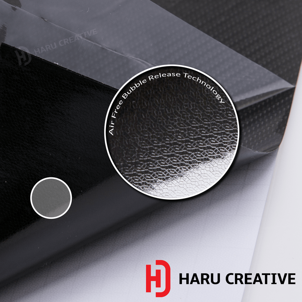 Black 6D Carbon Fiber Vinyl Wrap - Adhesive Decal Film Sheet Roll - Haru Creative 6D Carbon Fiber