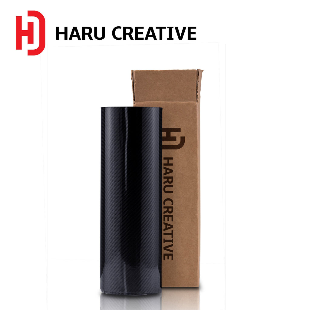 Black 6D Carbon Fiber Vinyl Wrap - Adhesive Decal Film Sheet Roll - Haru Creative 6D Carbon Fiber