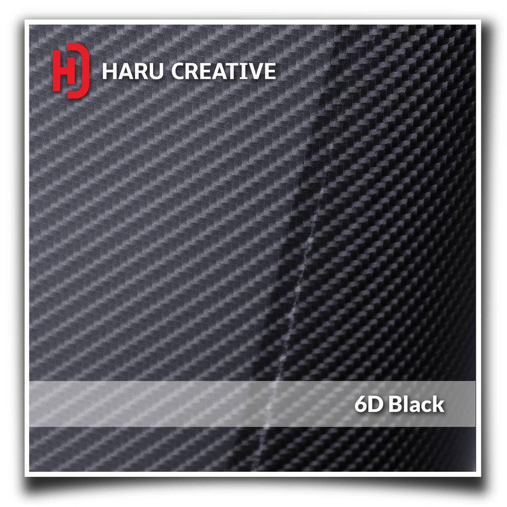 Black 6D Carbon Fiber Vinyl Wrap - Adhesive Decal Film Sheet Roll - Haru Creative 6D Carbon Fiber