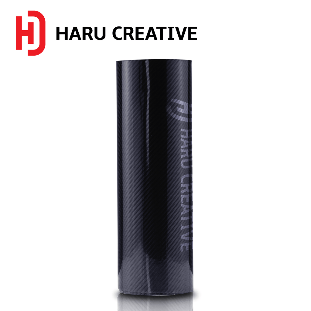 Black 6D Carbon Fiber Vinyl Wrap - Adhesive Decal Film Sheet Roll - Haru Creative 6D Carbon Fiber