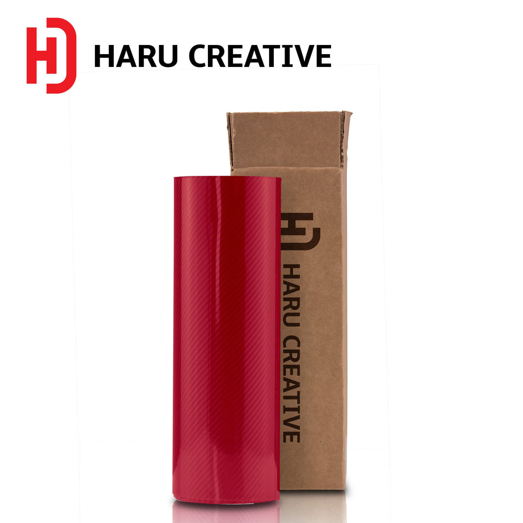 Red 6D Carbon Fiber Vinyl Wrap - Adhesive Decal Film Sheet Roll - Haru Creative 6D Carbon Fiber