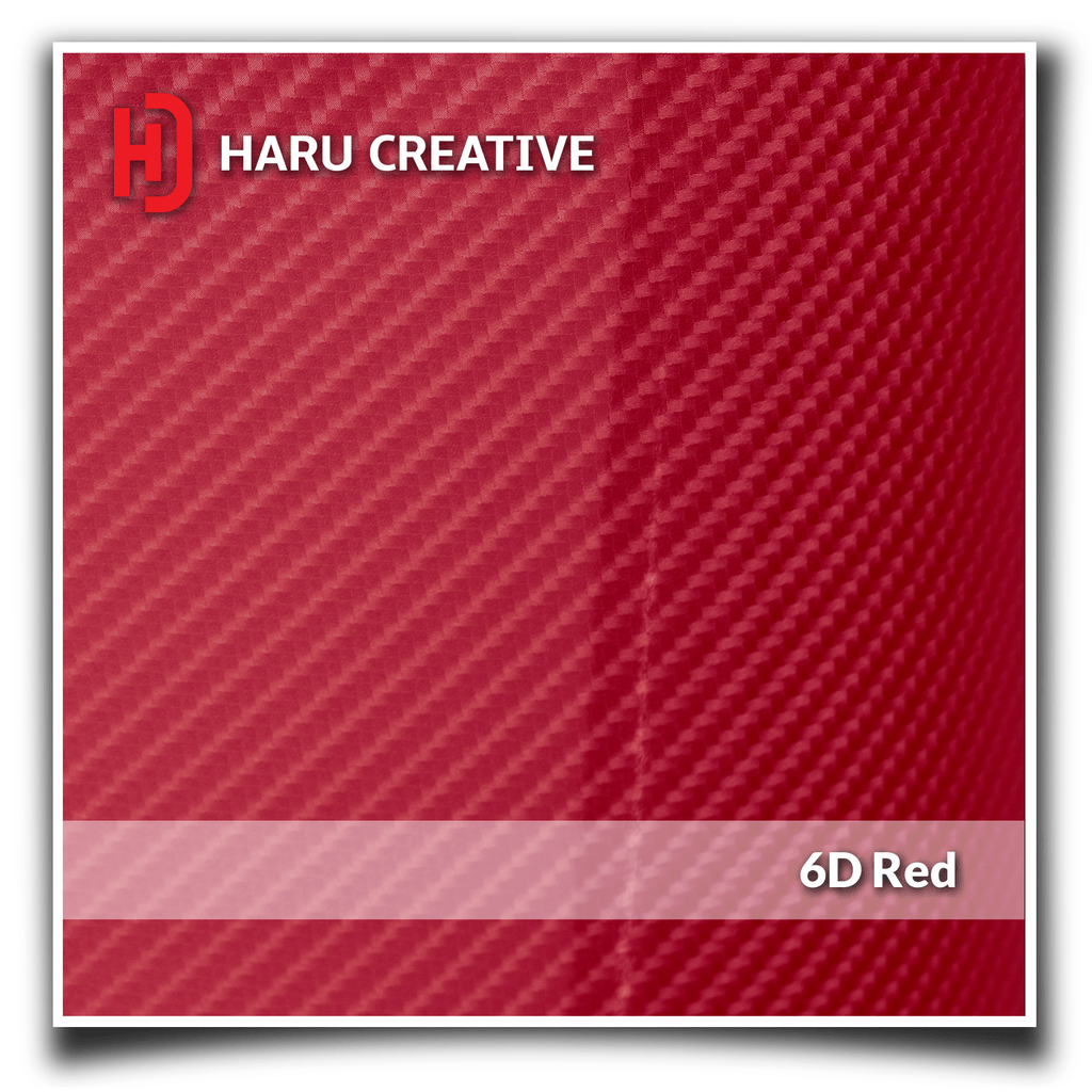 Red 6D Carbon Fiber Vinyl Wrap - Adhesive Decal Film Sheet Roll - Haru Creative 6D Carbon Fiber