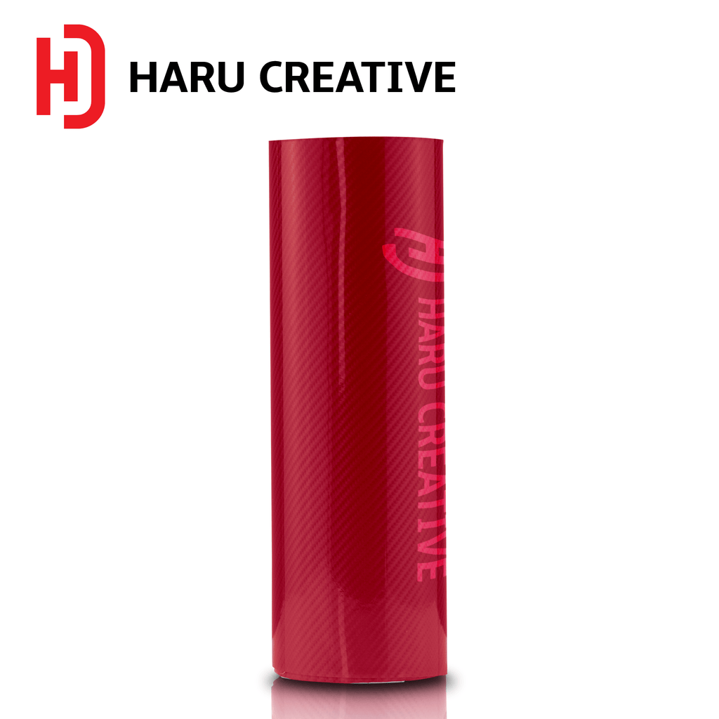 Red 6D Carbon Fiber Vinyl Wrap - Adhesive Decal Film Sheet Roll - Haru Creative 6D Carbon Fiber