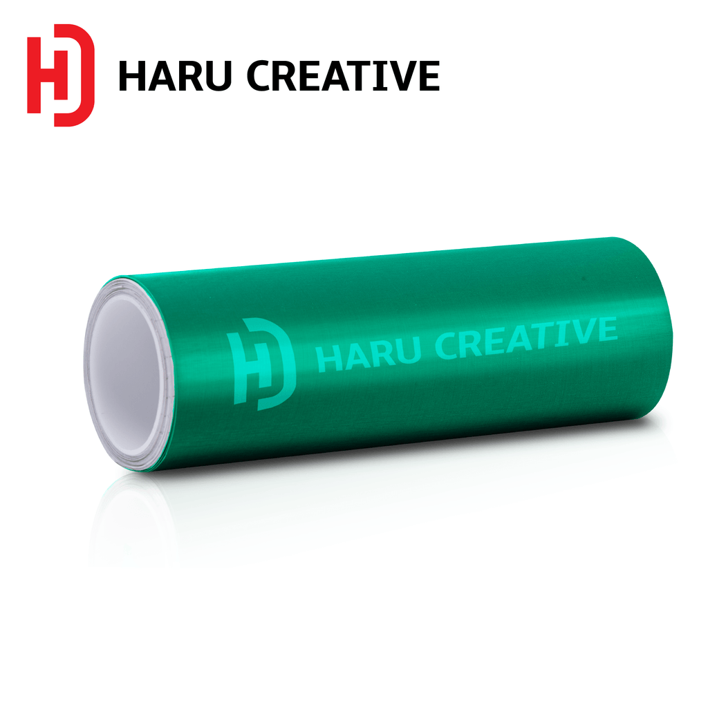 Emerald Green Brushed Aluminum Vinyl Wrap - Adhesive Decal Film Sheet Roll - Haru Creative Brushed Aluminum