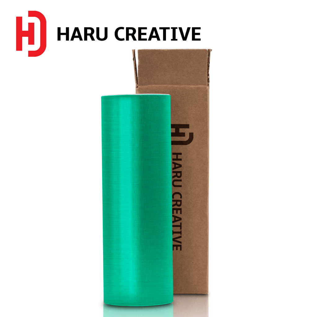 Emerald Green Brushed Aluminum Vinyl Wrap - Adhesive Decal Film Sheet Roll - Haru Creative Brushed Aluminum