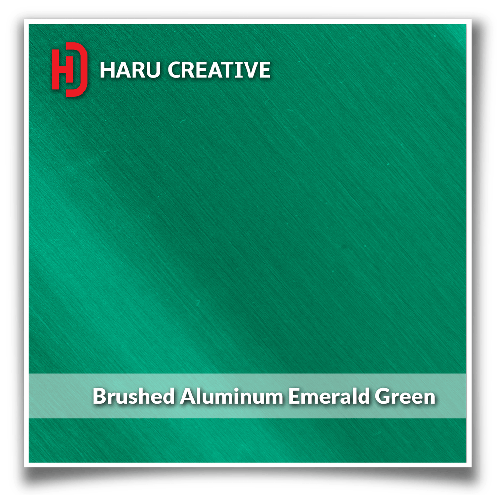 Emerald Green Brushed Aluminum Vinyl Wrap - Adhesive Decal Film Sheet Roll - Haru Creative Brushed Aluminum