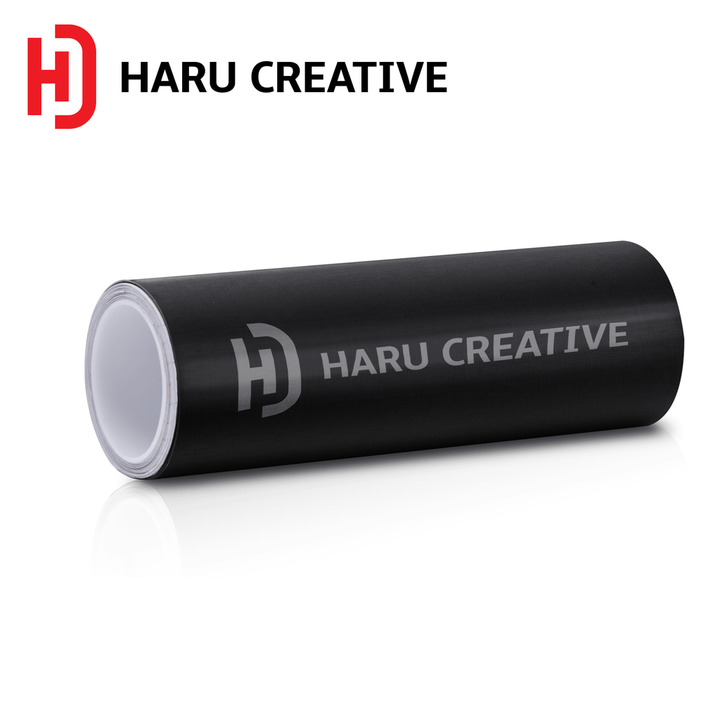 Black Brushed Aluminum Vinyl Wrap - Adhesive Decal Film Sheet Roll - Haru Creative Brushed Aluminum