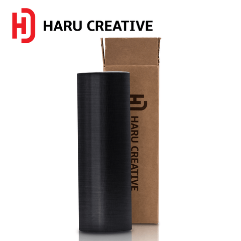 Black Brushed Aluminum Vinyl Wrap - Adhesive Decal Film Sheet Roll - Haru Creative Brushed Aluminum