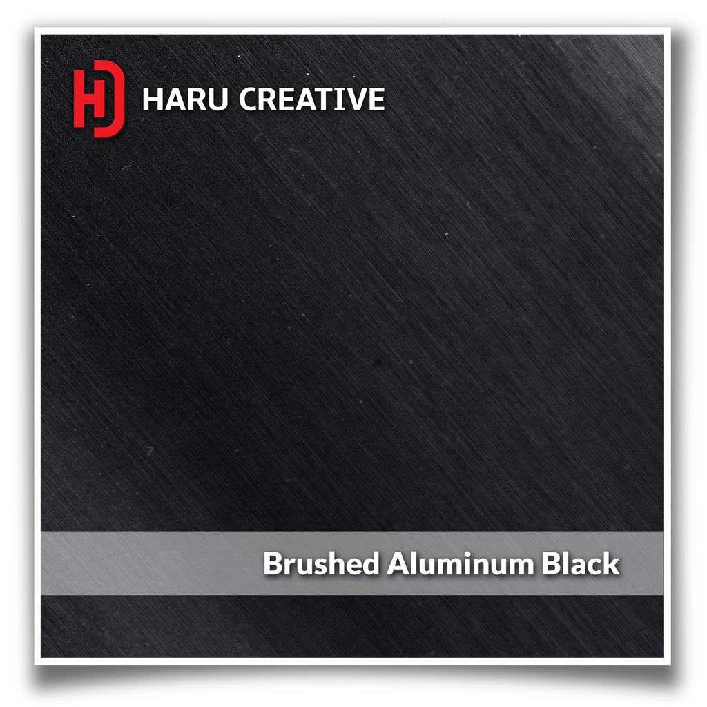 Black Brushed Aluminum Vinyl Wrap - Adhesive Decal Film Sheet Roll - Haru Creative Brushed Aluminum