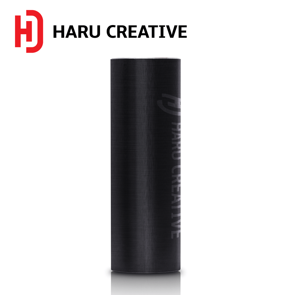 Black Brushed Aluminum Vinyl Wrap - Adhesive Decal Film Sheet Roll - Haru Creative Brushed Aluminum