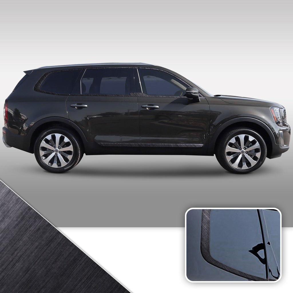 Window & Door Trim Chrome Delete Vinyl Wrap Kit Compatible with Kia Telluride 2020 - 2021