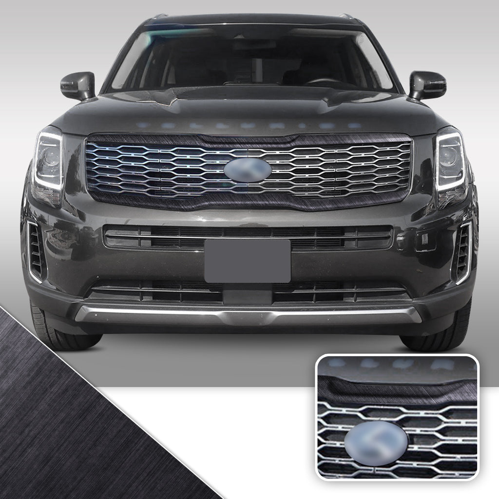 Front Grille Trim Chrome Delete Vinyl Wrap Kit Compatible with Kia Telluride 2020 - 2021