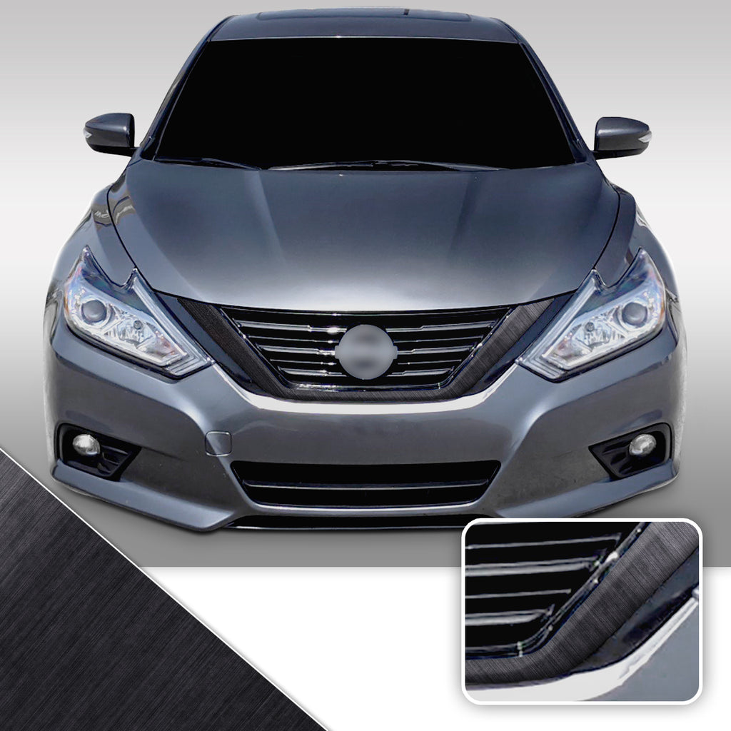 Front Grille Trim Chrome Delete Vinyl Wrap Overlay Kit Compatible with Nissan Altima 2016-2018