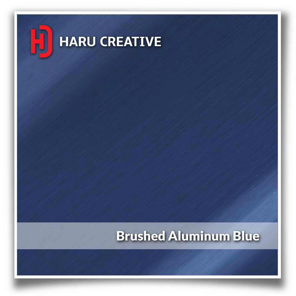 Blue Brushed Aluminum Vinyl Wrap - Adhesive Decal Film Sheet Roll - Haru Creative Brushed Aluminum