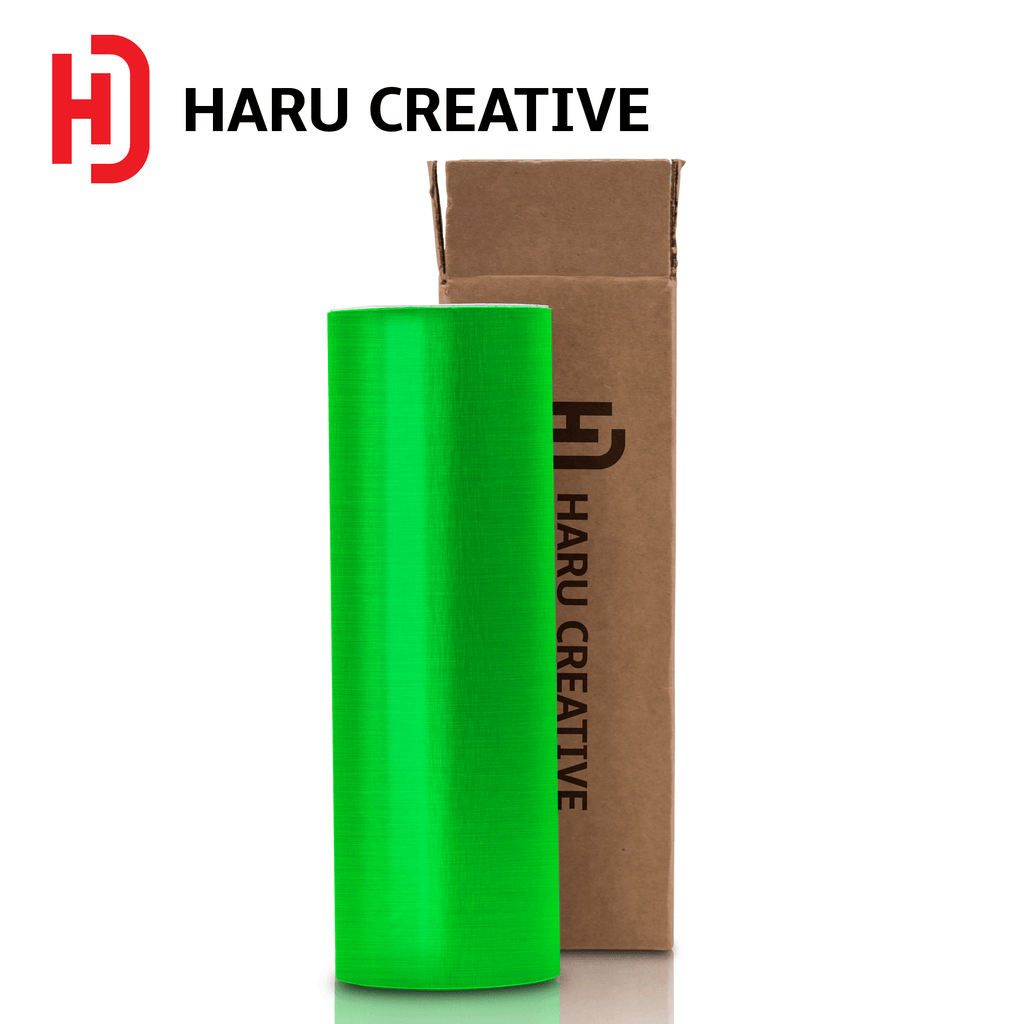 Green Brushed Aluminum Vinyl Wrap - Adhesive Decal Film Sheet Roll - Haru Creative Brushed Aluminum