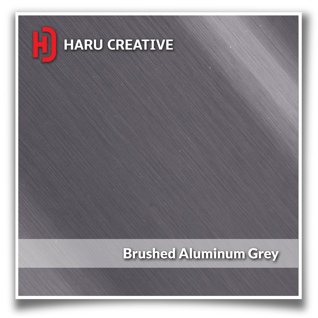 Grey Brushed Aluminum Vinyl Wrap - Adhesive Decal Film Sheet Roll - Haru Creative Brushed Aluminum