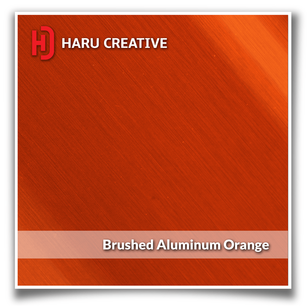 Orange Brushed Aluminum Vinyl Wrap - Adhesive Decal Film Sheet Roll - Haru Creative Brushed Aluminum