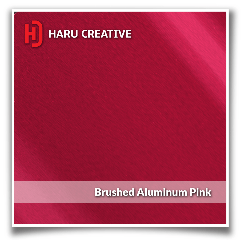 Pink Brushed Aluminum Vinyl Wrap - Adhesive Decal Film Sheet Roll - Haru Creative Brushed Aluminum
