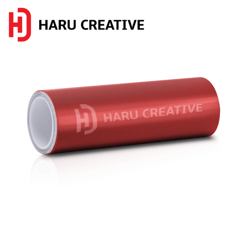 Red Brushed Aluminum Vinyl Wrap - Adhesive Decal Film Sheet Roll - Haru Creative Brushed Aluminum