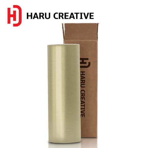 Sand Copper Brushed Aluminum Vinyl Wrap - Adhesive Decal Film Sheet Roll - Haru Creative Brushed Aluminum