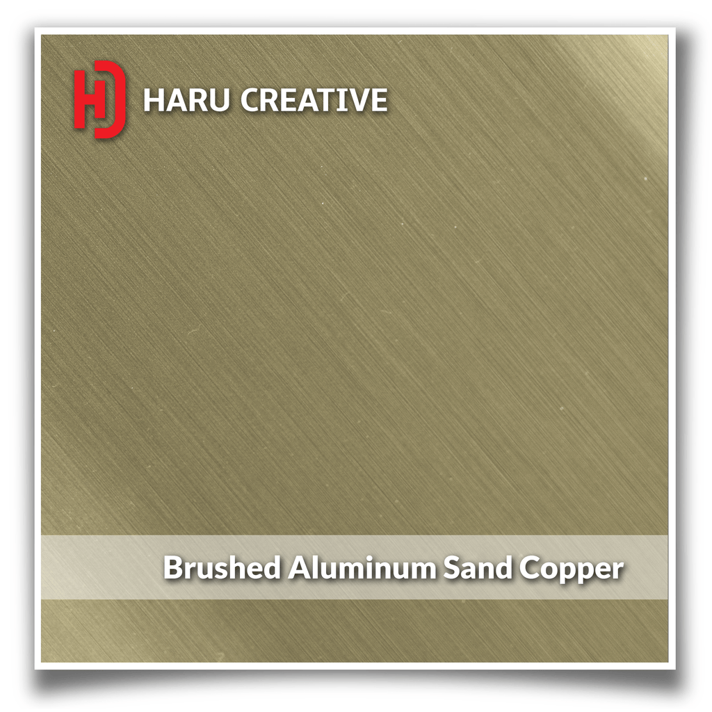 Sand Copper Brushed Aluminum Vinyl Wrap - Adhesive Decal Film Sheet Roll - Haru Creative Brushed Aluminum